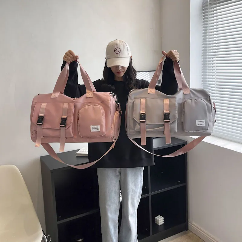 Large Capacity Travel Duffel Bag Waterproof Oxford Cloth Gym Sport Bag With Shoe Compartment Wet Dry Separation