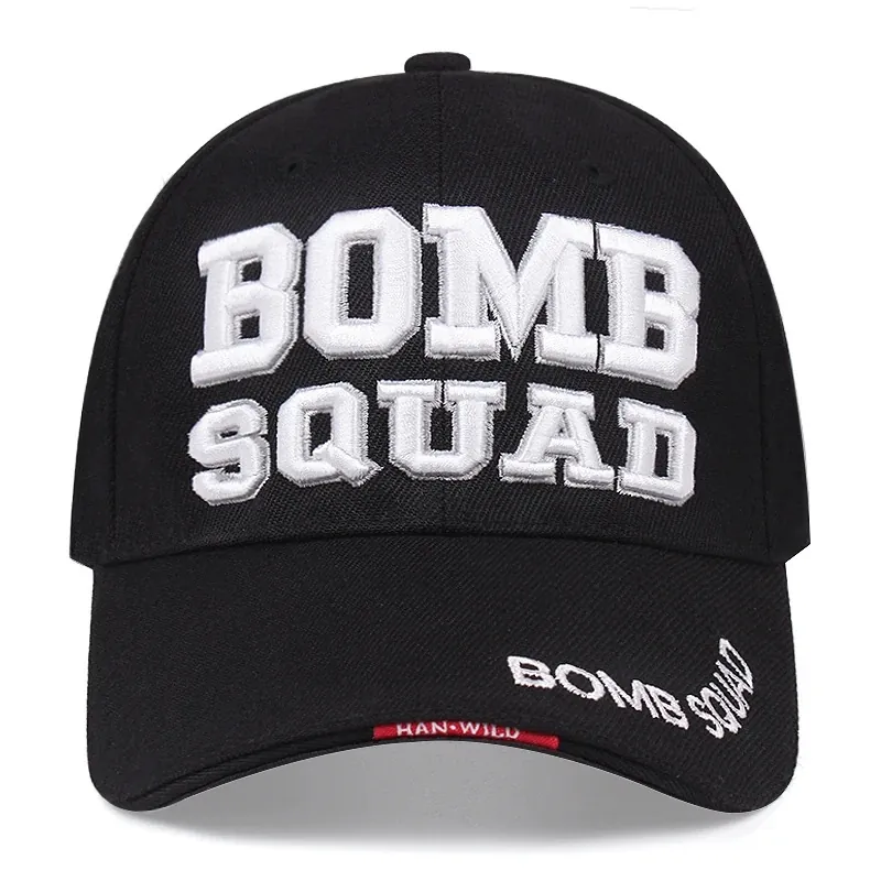 Casquette De Baseball Coton Broderie 3D Bomb Squad Tactique Réglable Protection Solaire Sport De Plein Air