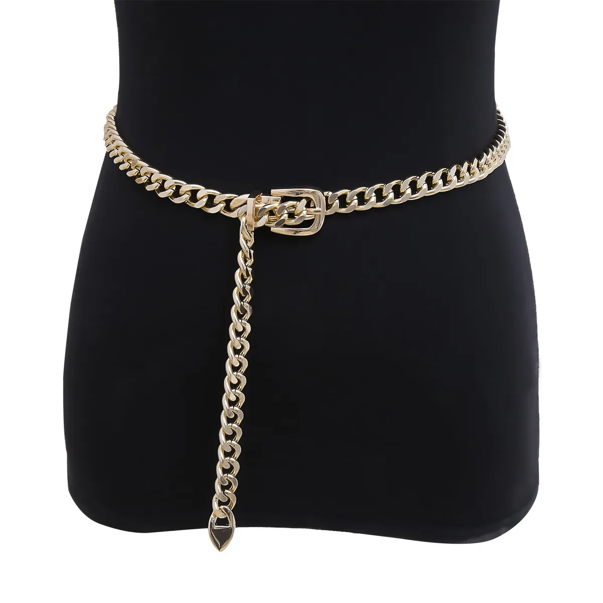 Vintage Metal Chain Waist Belt For Women Heart Pendant Adjustable Fashion Link Body Chain Gold Silver Versatile Jewelry