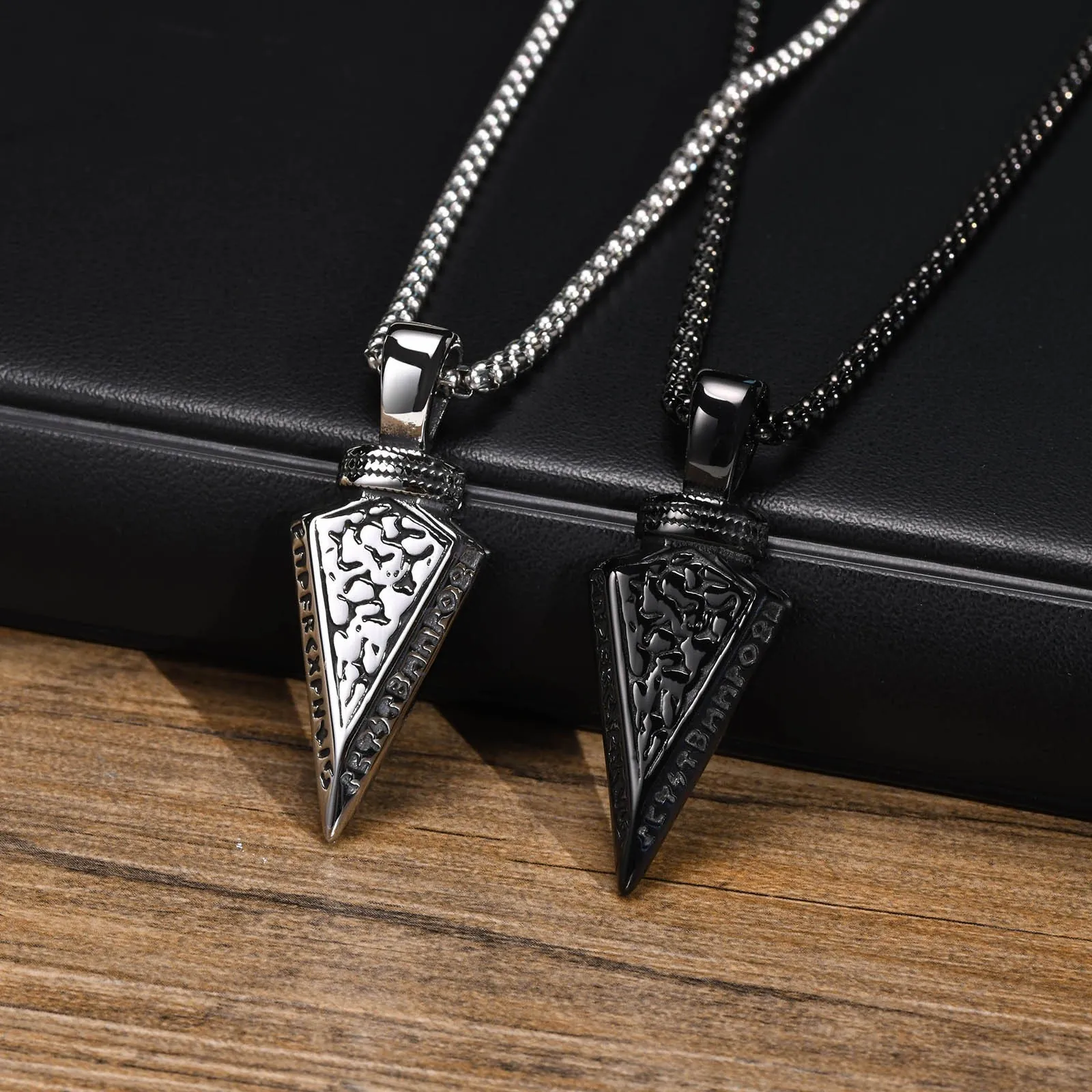 Heren Viking Rune Pijlpunt Hanger Ketting 304 Roestvrij Staal Noords Retro Geometrische Sieraden Cadeau