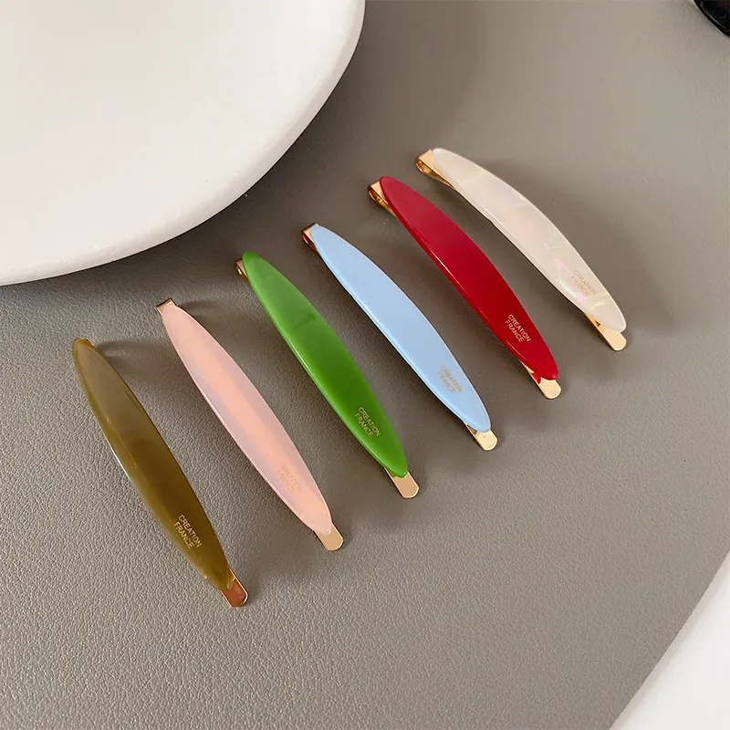 Acetate Hair Clip Simple Barrette Candy Color Side Bangs Clip Korean Style Headwear For Women Girls