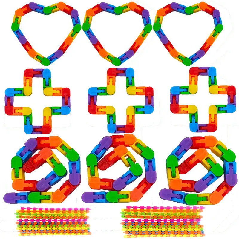 Wacky Tracks Snap And Click Fidget Toy Plastic Multi Link Modular Chain For Sensory Stress Relief And Intellectual Development