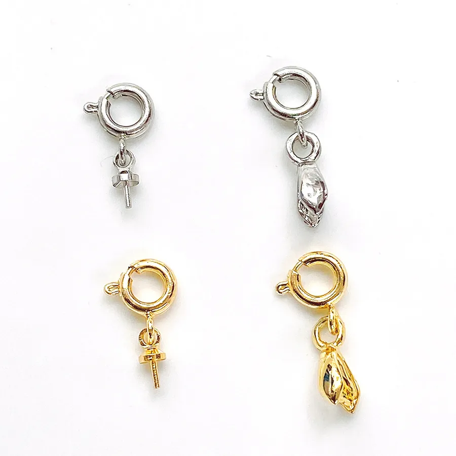 Cierres De Anillo De Resorte Y Fianzas Para Hacer Joyas Conectores De Colgante De Metal Chapado En Oro Accesorios De Bricolaje Collar Pulsera