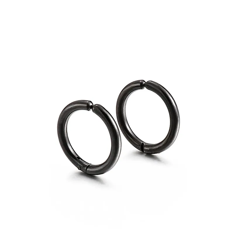 Titanium Stainless Steel Hoop Earrings Non Piercing Ear Clips Minimalist Hinged Punk Style For Men Women