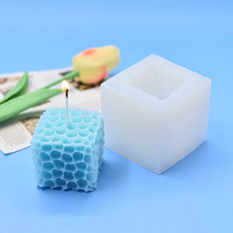 Bienenwabe Würfel Silikonform Für Kerzen Seife DIY Kuchen Mousse Gips Handwerk Hitzebeständig Antihaft