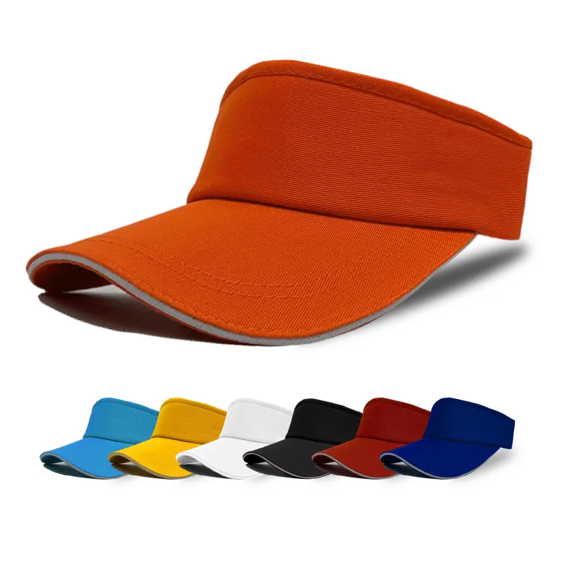 Sun Visor Hat Breathable Polyester Adjustable Sport Empty Top Cap For Running Tennis Golf Outdoor UV Protection Unisex