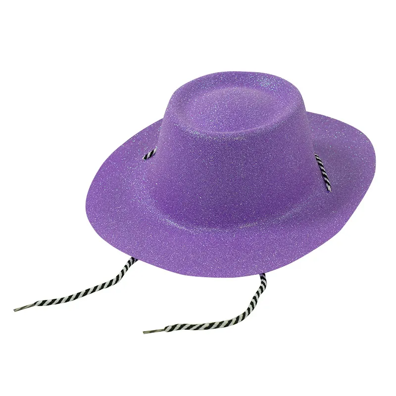 Glitzer Cowboyhut Funkelnder Fedora Partyhut Für Halloween Karneval Kostüm Magische Show Erwachsene Unisex Jazzhut Mit Breiter Krempe