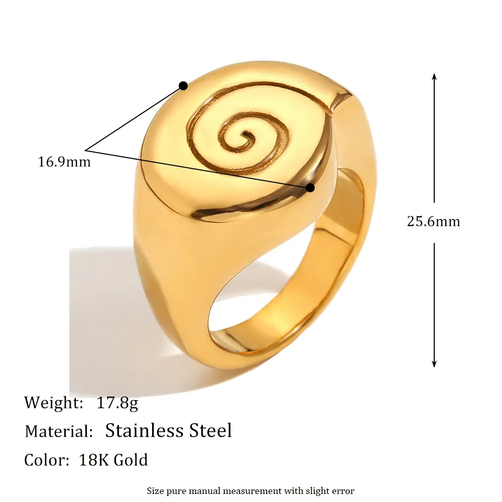 Anelli In Acciaio Inossidabile Per Donna Placcati In Oro 18K Zircone Fiore Nodo Stratificato Conchiglia Inciso Gioielli Moda