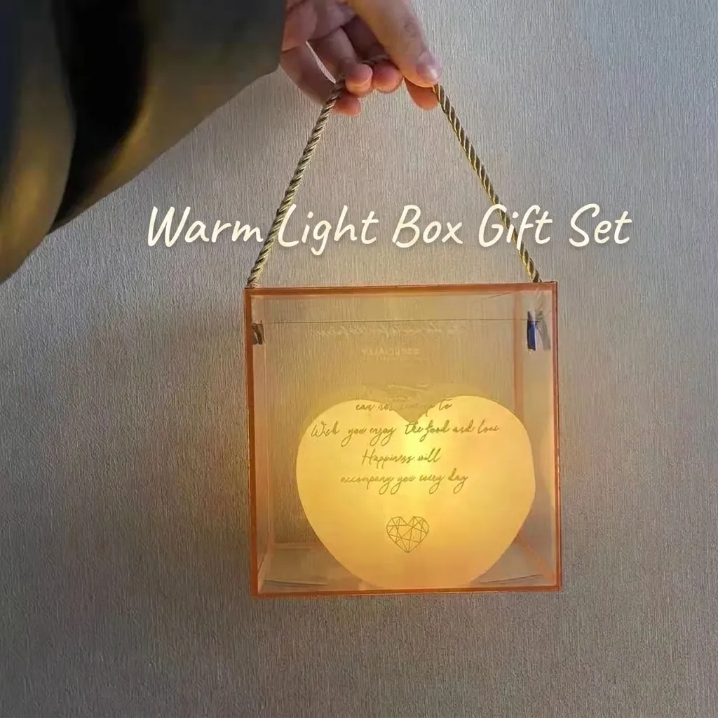 Heart Shaped Night Light LED Atmosphere Lamp Vinyl Romantic Wedding Gift Bedroom Desktop Decoration Warm Light Battery Operated