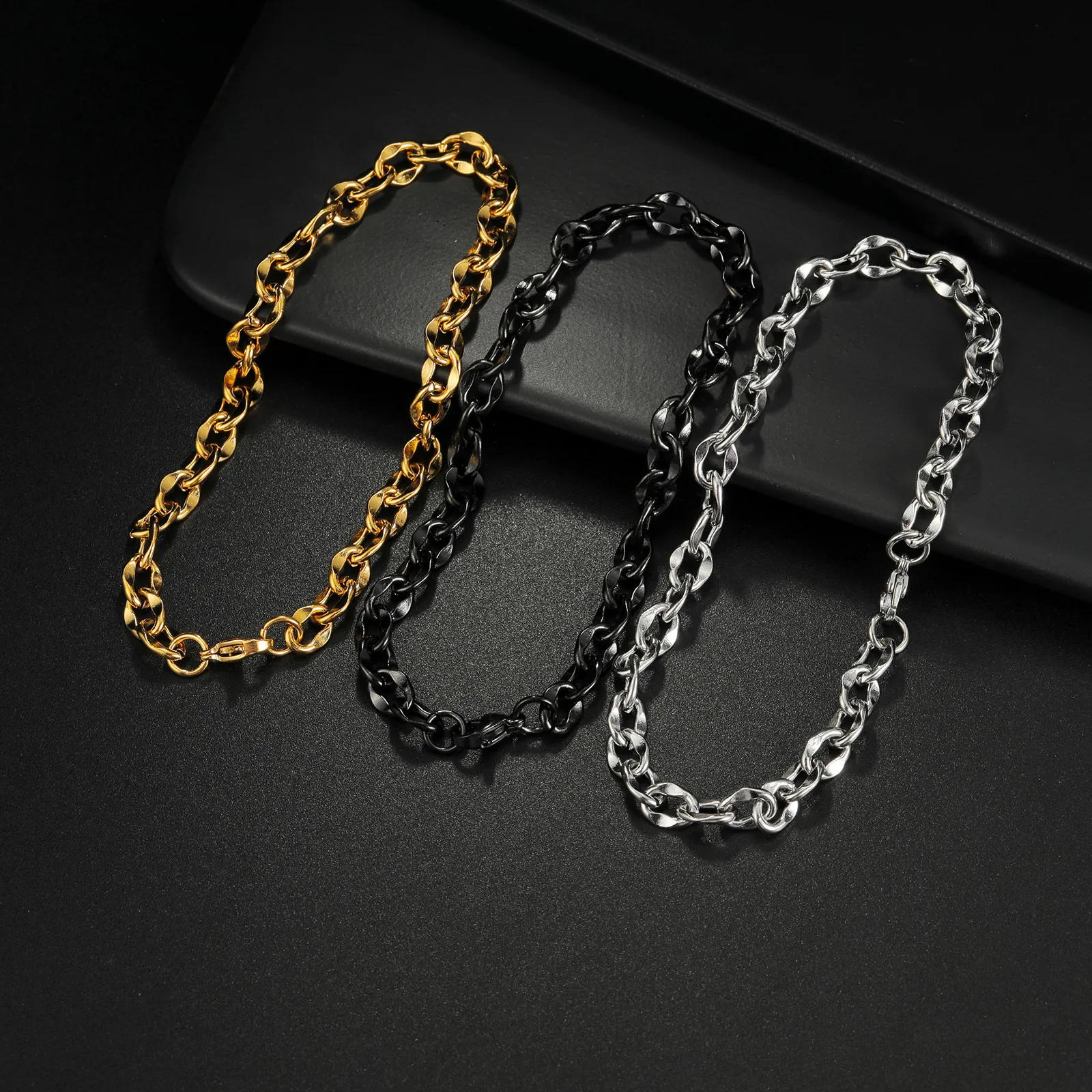 Bracciale A Catena Cubana In Acciaio Inossidabile Da Uomo Gioielli Alla Moda Hip Hop