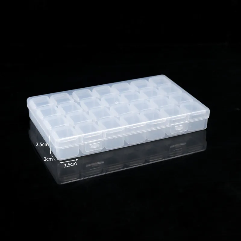 Transparent Detachable Storage Box With Individual Lids PP Plastic Grid Organizer For Beads Nail Art Jewelry Storage Case
