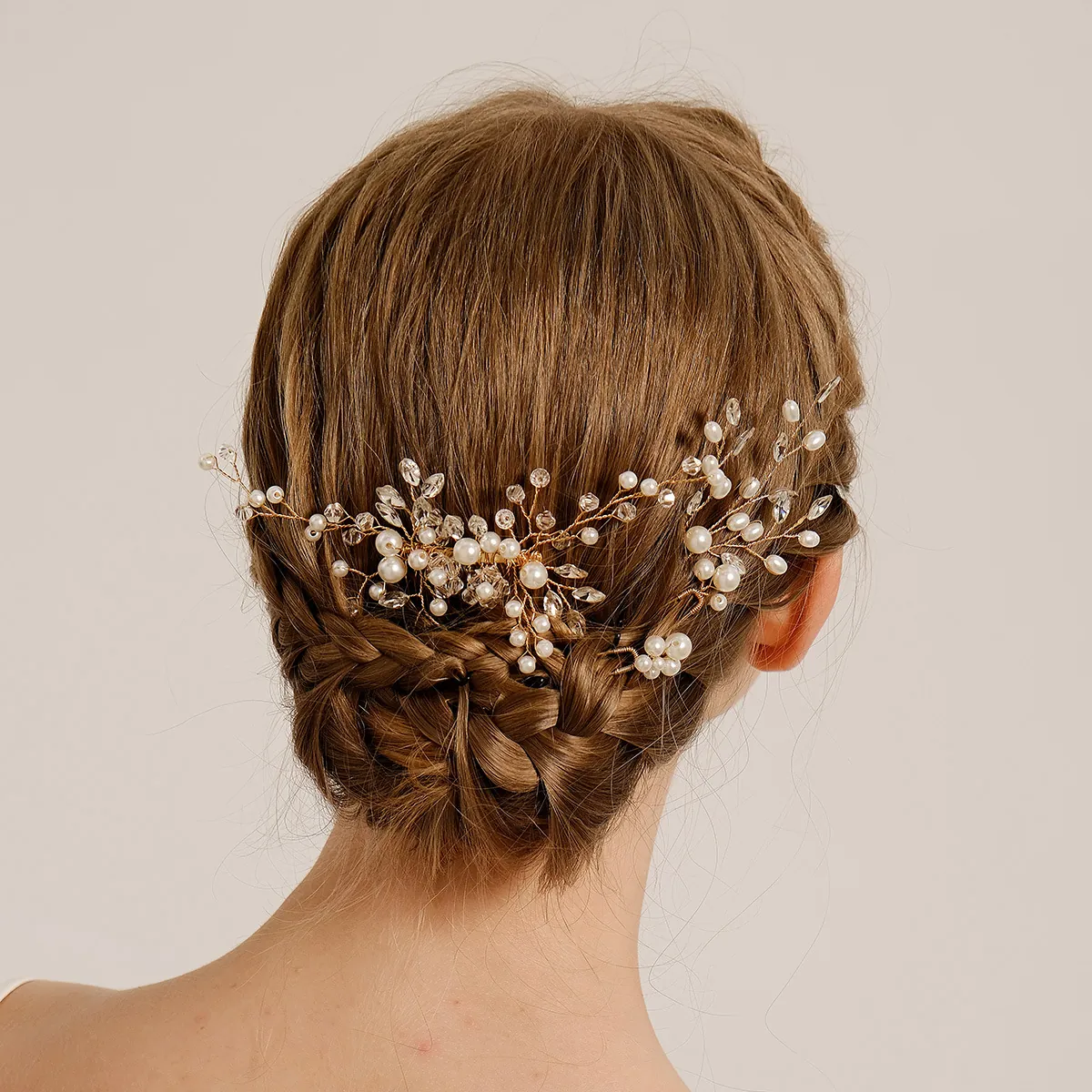 Accessori Per Capelli Da Sposa Fatti A Mano Oro Perla Artificial Cristallo Fiore Pettine Per Capelli E Forcine Per Matrimonio Donne Stile Vintage