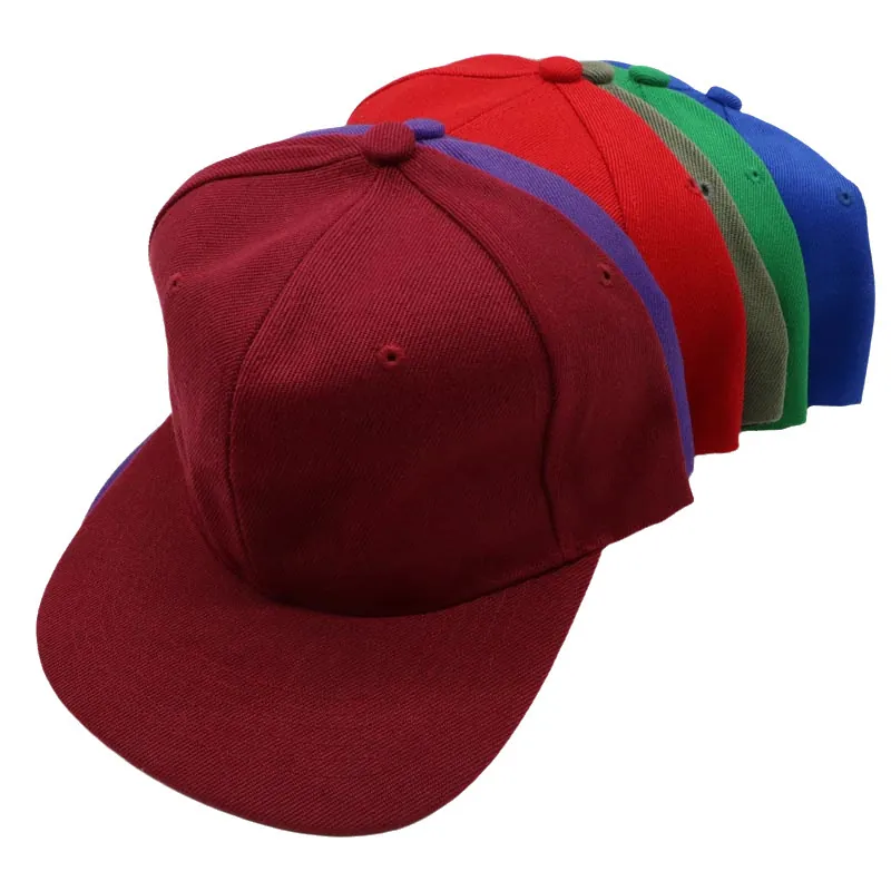 Flat Brim Baseball Cap Cotton Twill Polyester Adjustable Snapback Hip Hop Style Outdoor Sun Hat For Men Women