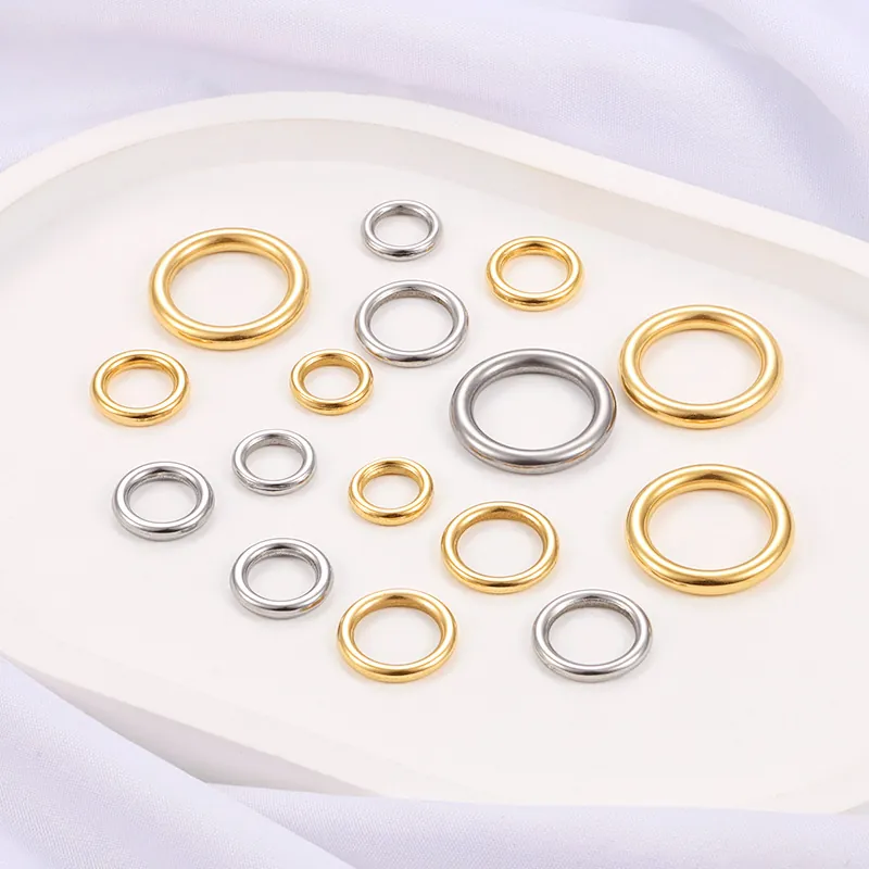 Seamless Jump Rings Stainless Steel Polished Gold Plated Connector O-Rings For DIY Jewelry Making Findings Accessories