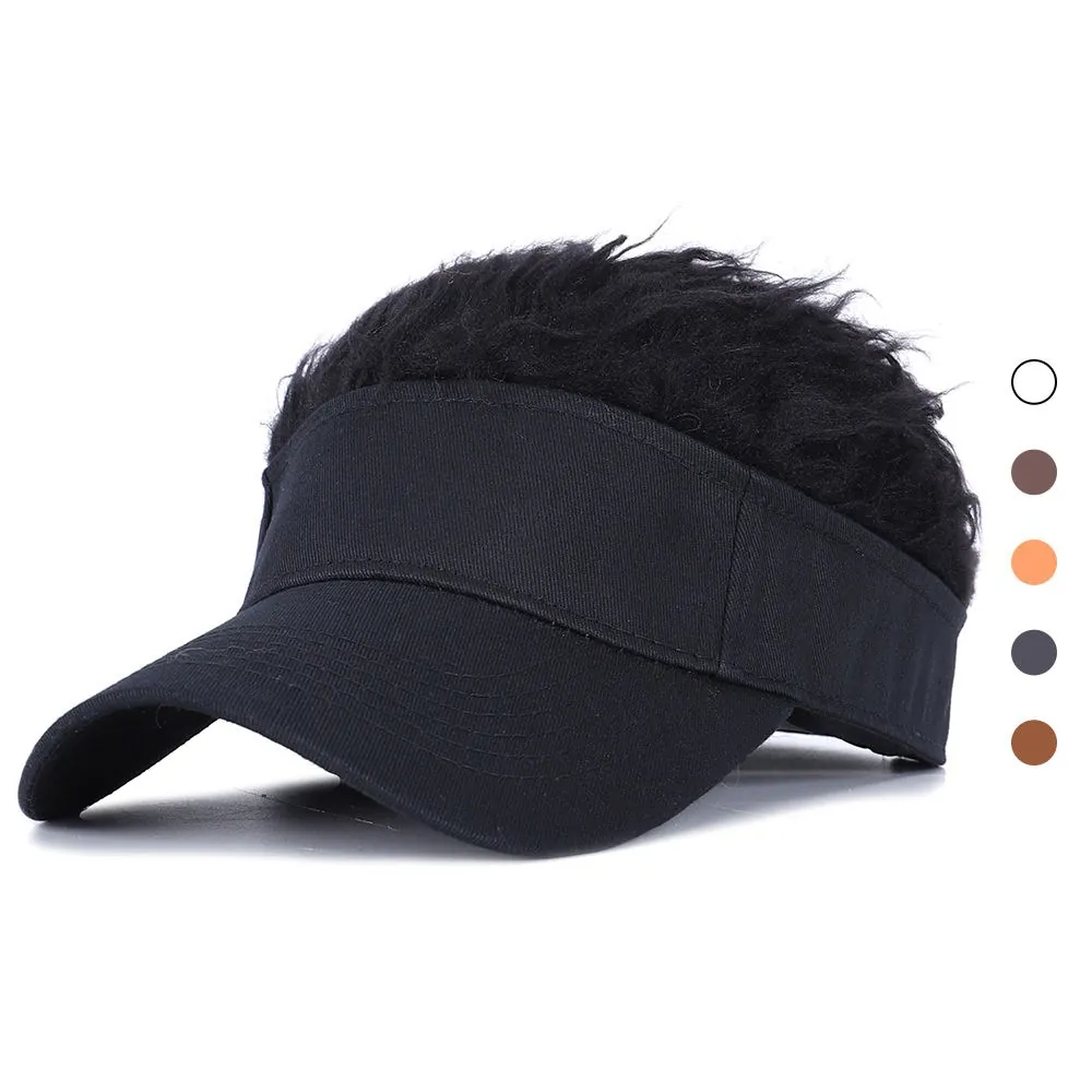 Men Novelty Wig Baseball Cap With Spiked Hair Fun Peaked Visor Hat For Party Outdoor Sun Protection Adjustable