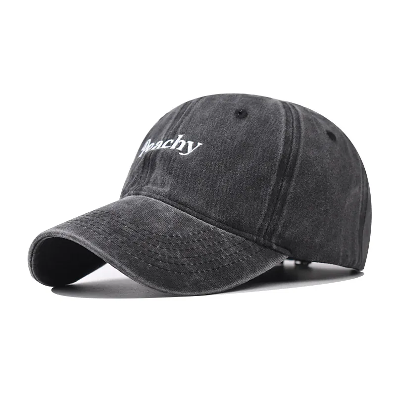 Cappellino Da Baseball In Cotone Lavato Ricamo Peachy Vintage Regolabile Cappello Da Sole All Aperto Unisex