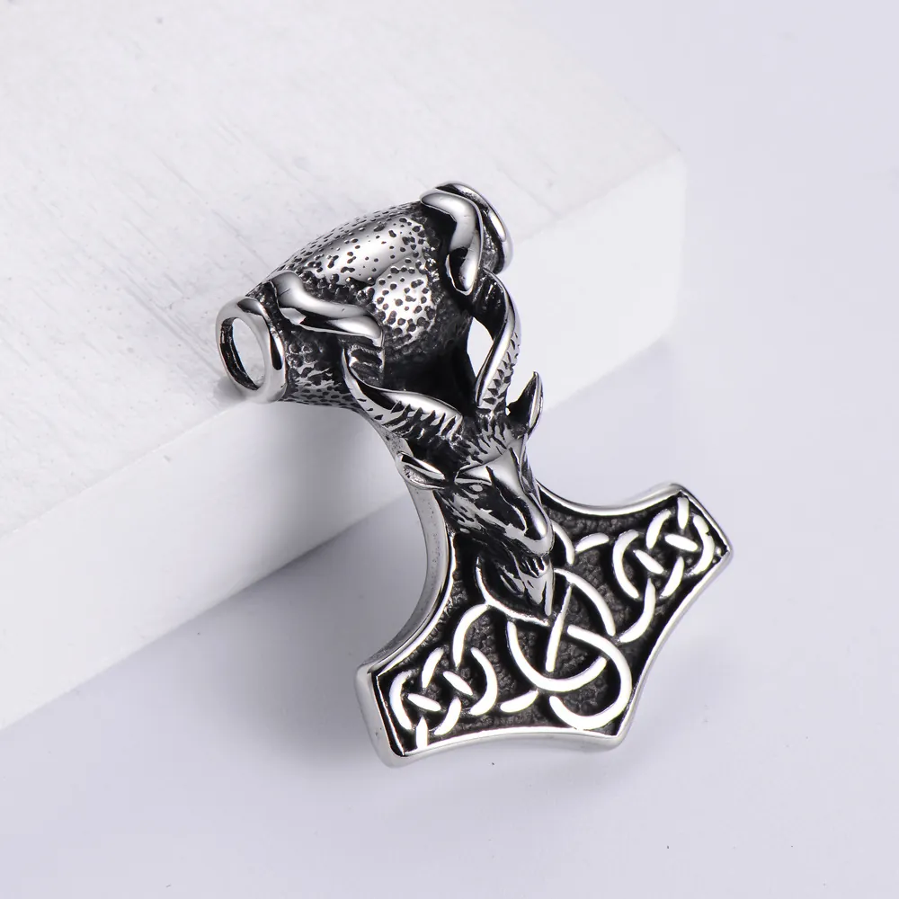 Μενταγιόν Σφυρί Του Θορ Mjolnir Κολιέ 304 Ανοξείδωτο Ατσάλι Κεφάλι Κριαριού Κέλτικος Κόμπος Βίκινγκ Σκανδιναβική Μυθολογία Ρετρό Κοσμήματα Για Άνδρες