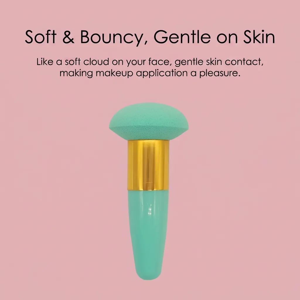 Mushroom Head Makeup Sponge Brush With Handle Latex Umbrella Shape Foundation Blender For Wet Dry Use Portable Beauty Tool