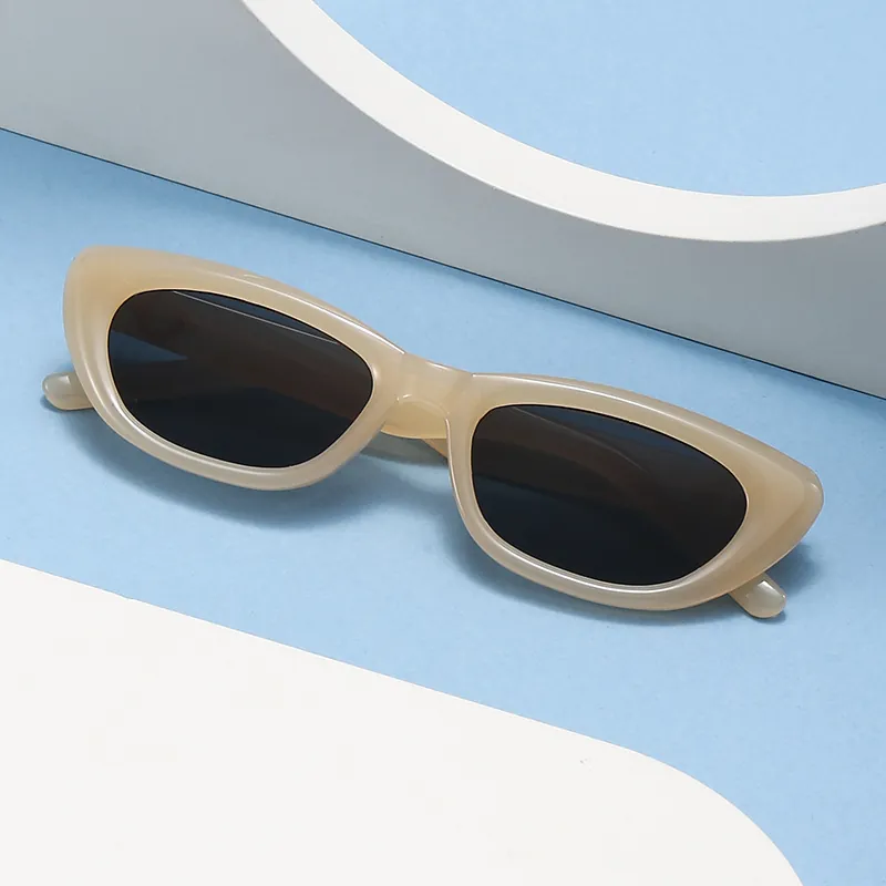 Retro Katzenauge Sonnenbrille Kleiner Rahmen Kunststoff UV400 Schutz Outdoor Mode Vintage Für Herren Und Damen