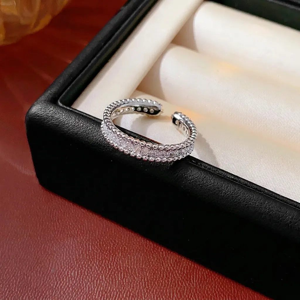 Bague En Cuivre Micro Pavé De Zircon Et Bague Künstliche Perle Imitation Ajustable Pour Femme Bijoux Mode Élégants