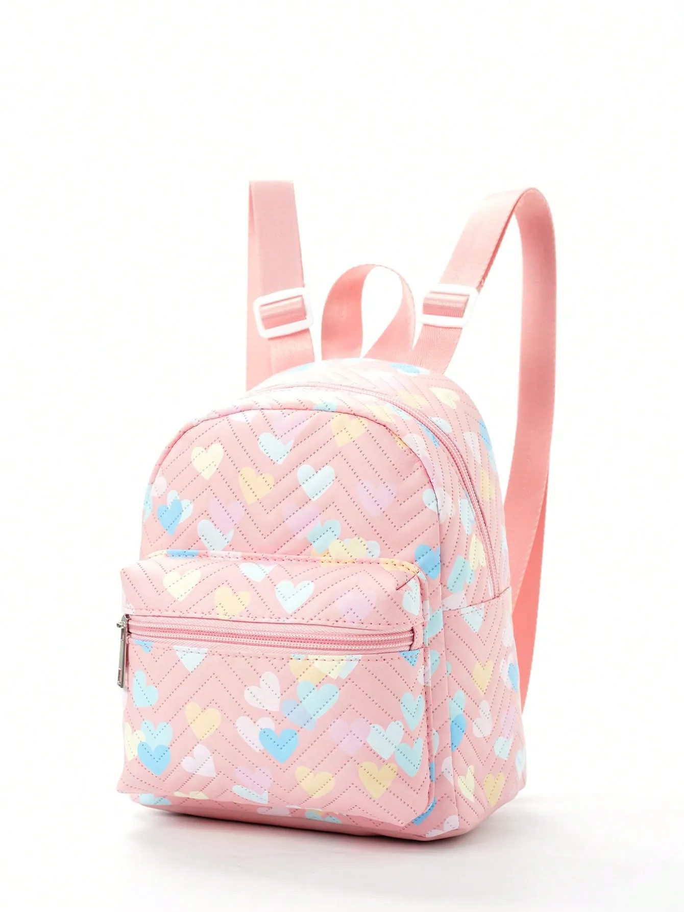 Mini Backpack For Girls PU Leather Quilted Heart Star Unicorn Print Cute Small Travel Daypack School