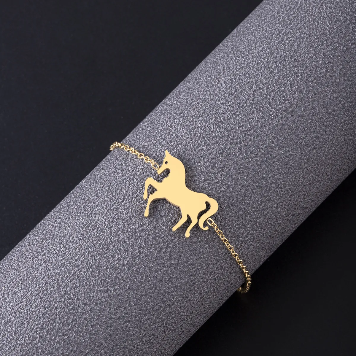 Stainless Steel Horse Unicorn Necklace Bracelet Stud Earrings Cute Animal Jewelry For Women Girls Gold Silver Tone