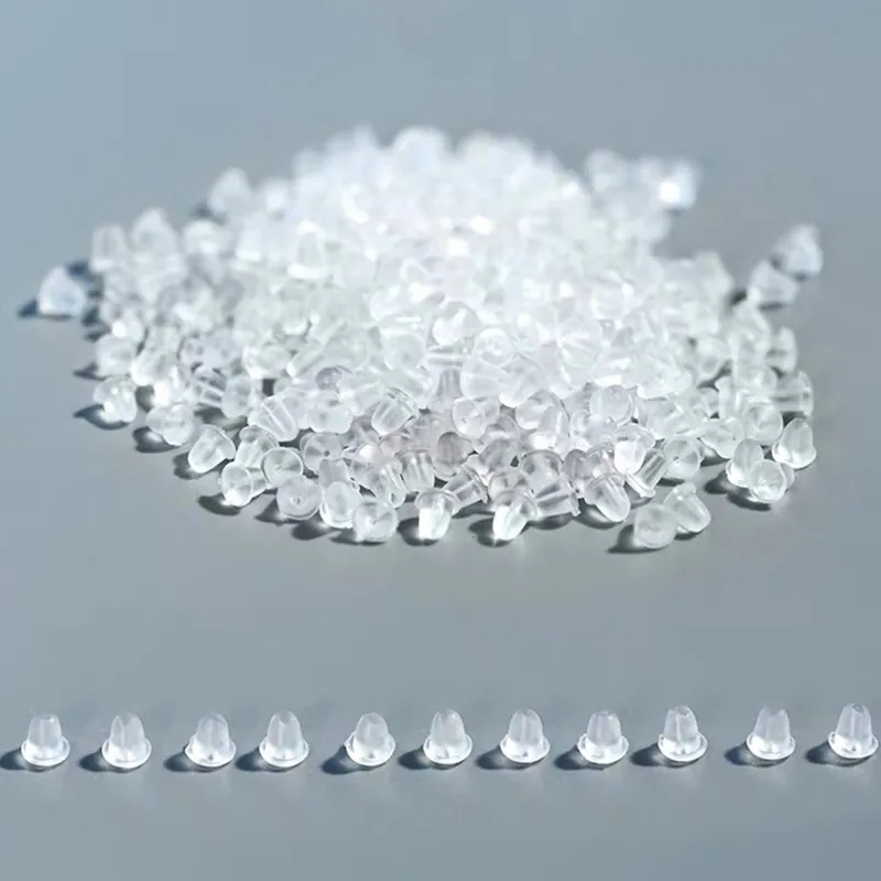 Cierres De Silicona Transparentes Para Pendientes Tapones De Goma Suave Forma De Bala Repuesto Para Aretes