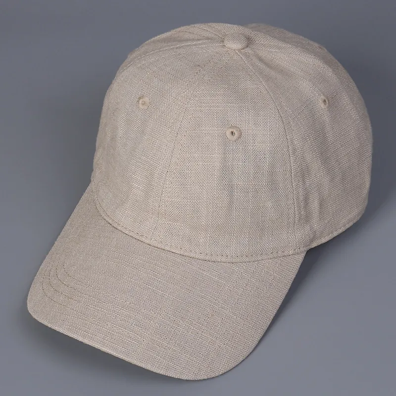 Minimalist Cotton Linen Baseball Cap Breathable Sun Protection Adjustable Curved Brim Casual Hat