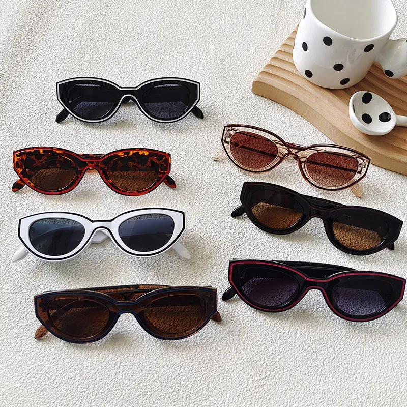 Vintage Cat Eye Sunglasses Retro Y2K Fashion UV400 Protection PC Frame AC Lens For Women Outdoor Trendy Eyewear