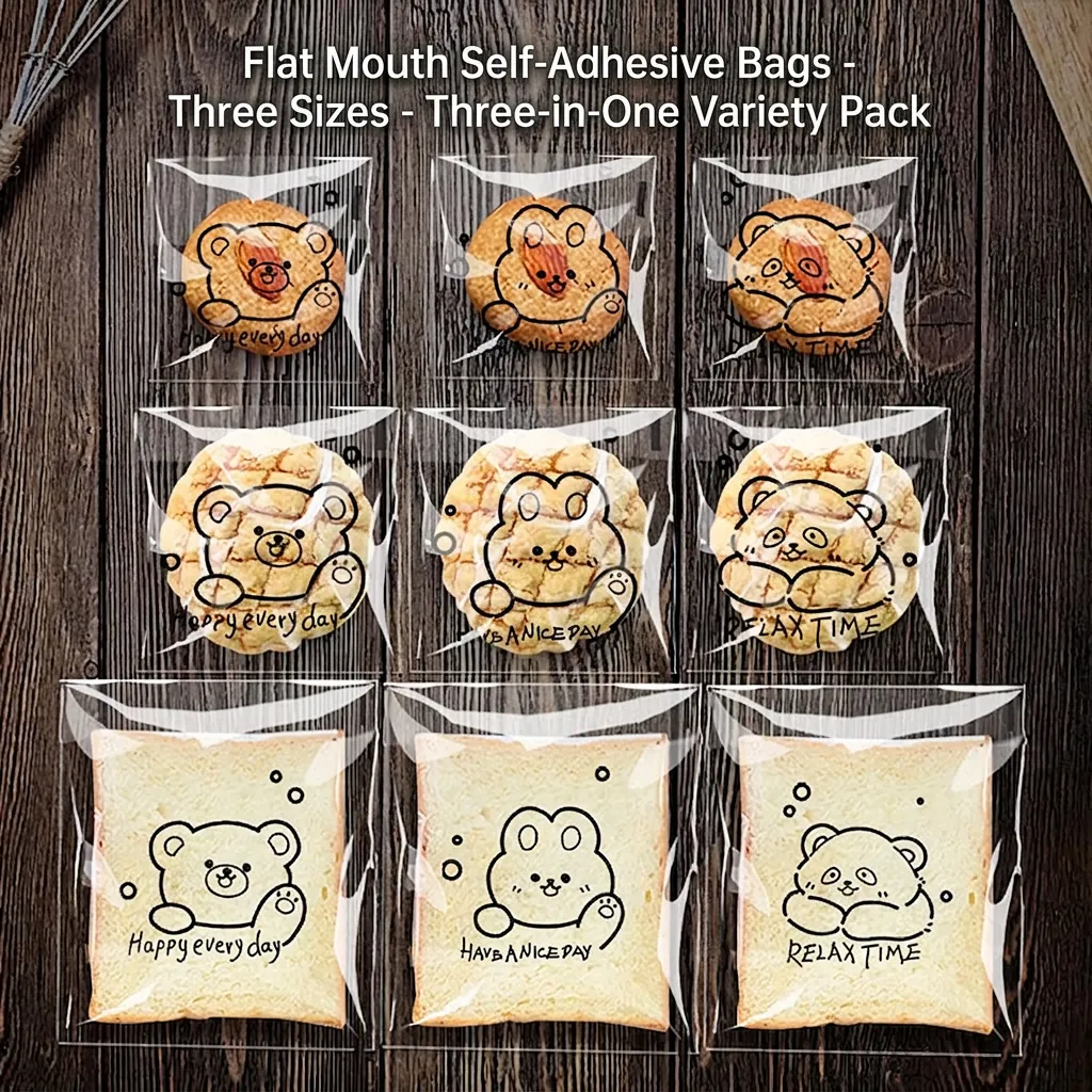 100 Stück Cartoon Bär Selbstklebende Transparente OPP Brot Verpackungsbeutel Für Kekse Toast Bäckerei Lebensmittel Geschenk Beutel