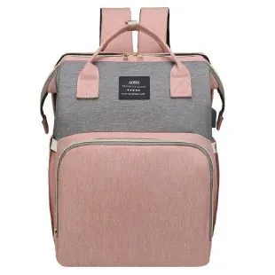 Diaper Bag Backpack Waterproof Oxford Cloth Large Capacity Foldable Travel Baby Bed USB Port Mosquito Net For Mom