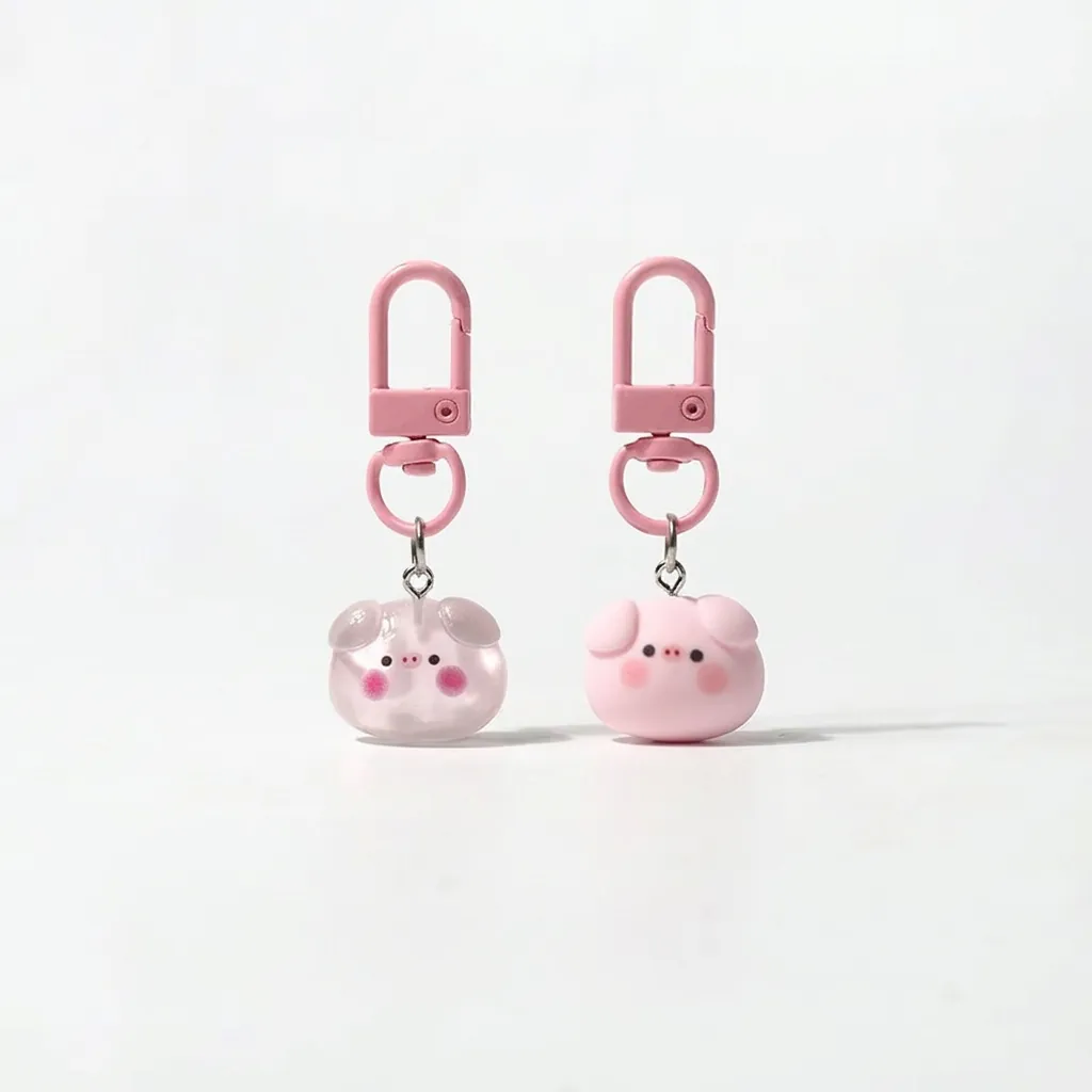 Cartoon Cute Pink Pig Resin Keychain Pendant Drip Oil Resin Piggy Bag Charm For Backpack Wallet Accessory Women Girl Gift