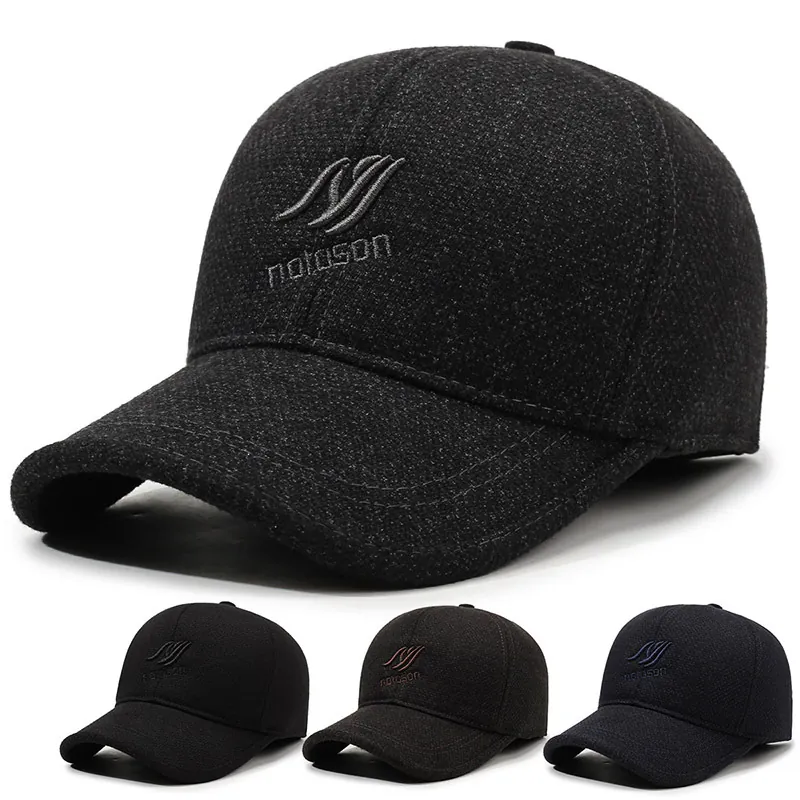 Herren Winter Baseballkappe Mit Klappbaren Ohrenklappen Verdickte Wolle Warm Winddicht Outdoor Sport Wandern Hut