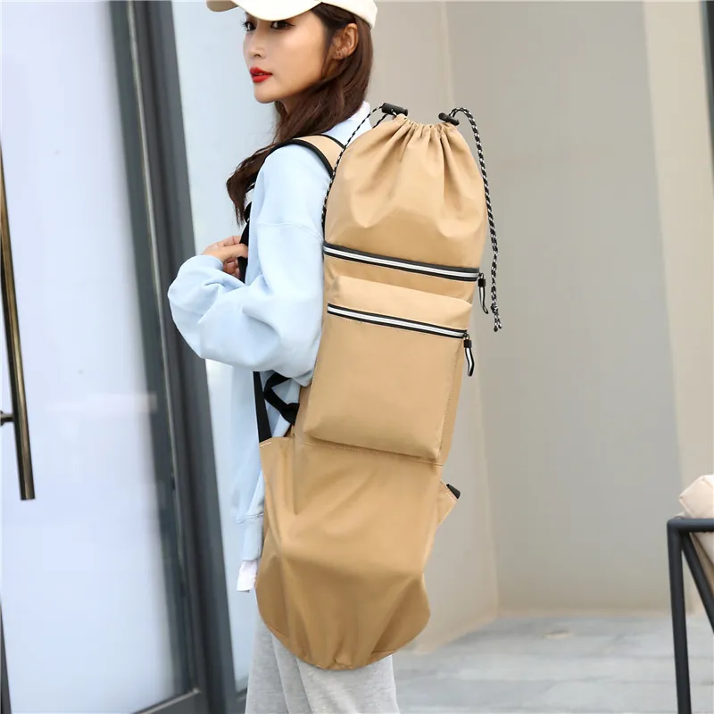 Waterproof Skateboard Gear Backpack Nylon Oxford Cloth For Longboard Yoga Mat Diving Fins Outdoor Sports Carry Bag