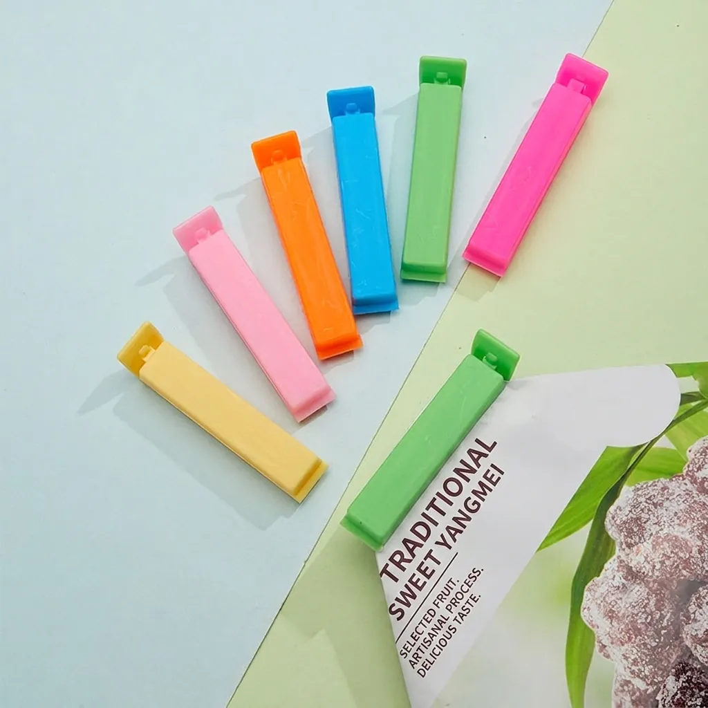 Lebensmittel Verschlussclips Kunststoff Beutelverschluss Feuchtigkeitsbeständig Frischhaltung Snack Tee Klemmen Bunt Küche