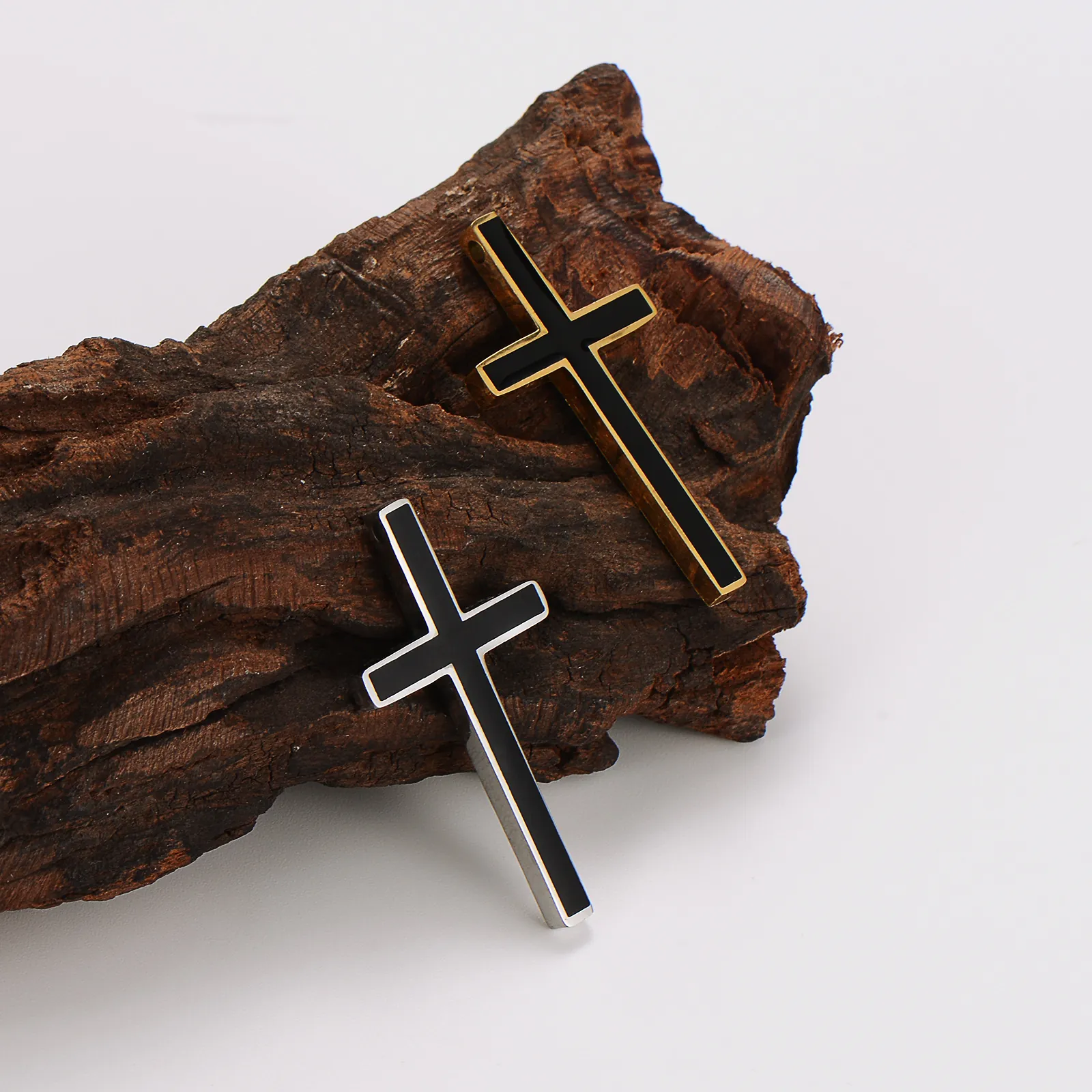 Pendente Croce Acciaio Inossidabile 304 Smalto Olio Goccia Gioielli Religiosi Accessorio DIY Uomini Donne
