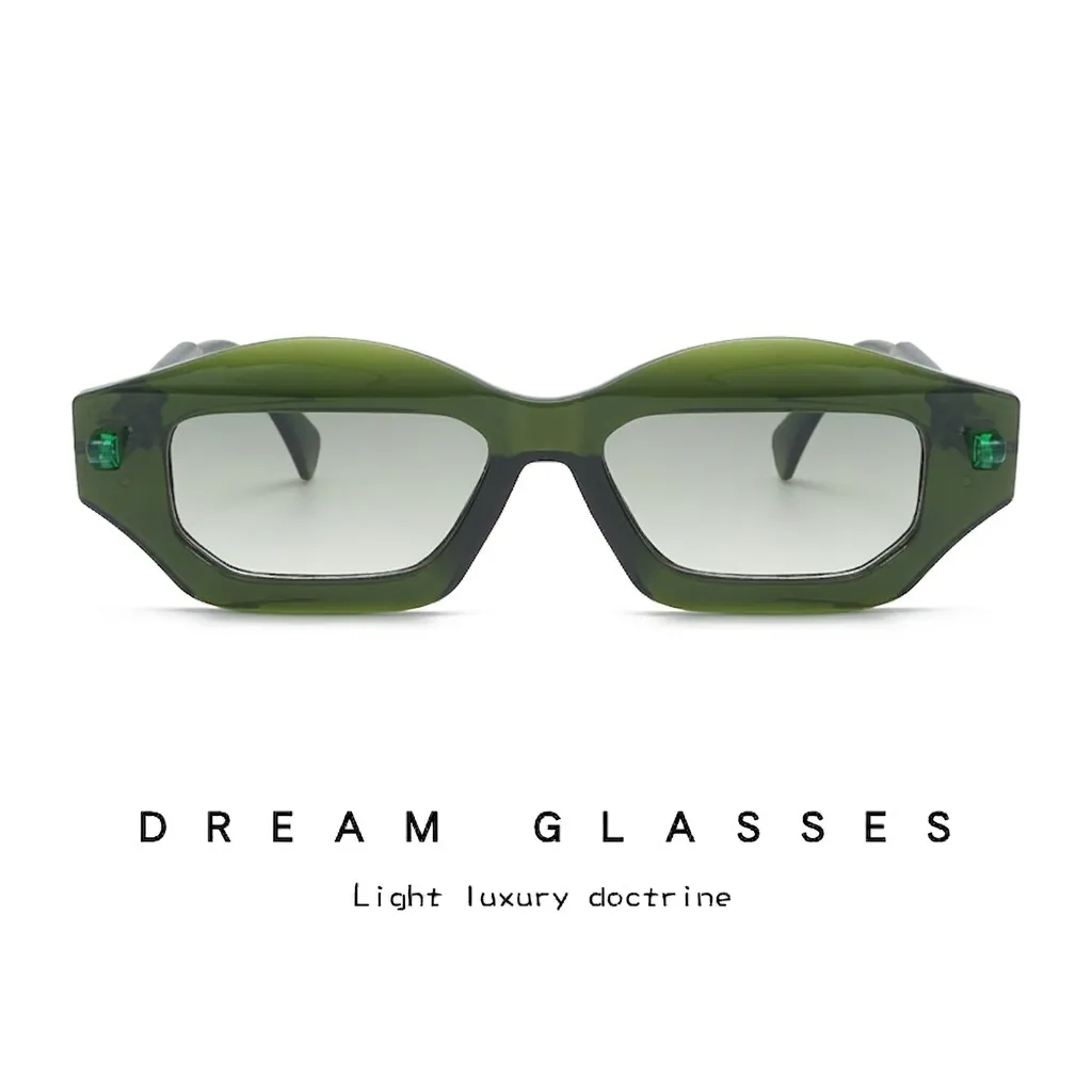 Retro Geometric Polygon Sunglasses UV400 Protection Avant-Garde Thick Frame Eyewear For Fashion Outdoor Travel Women Men