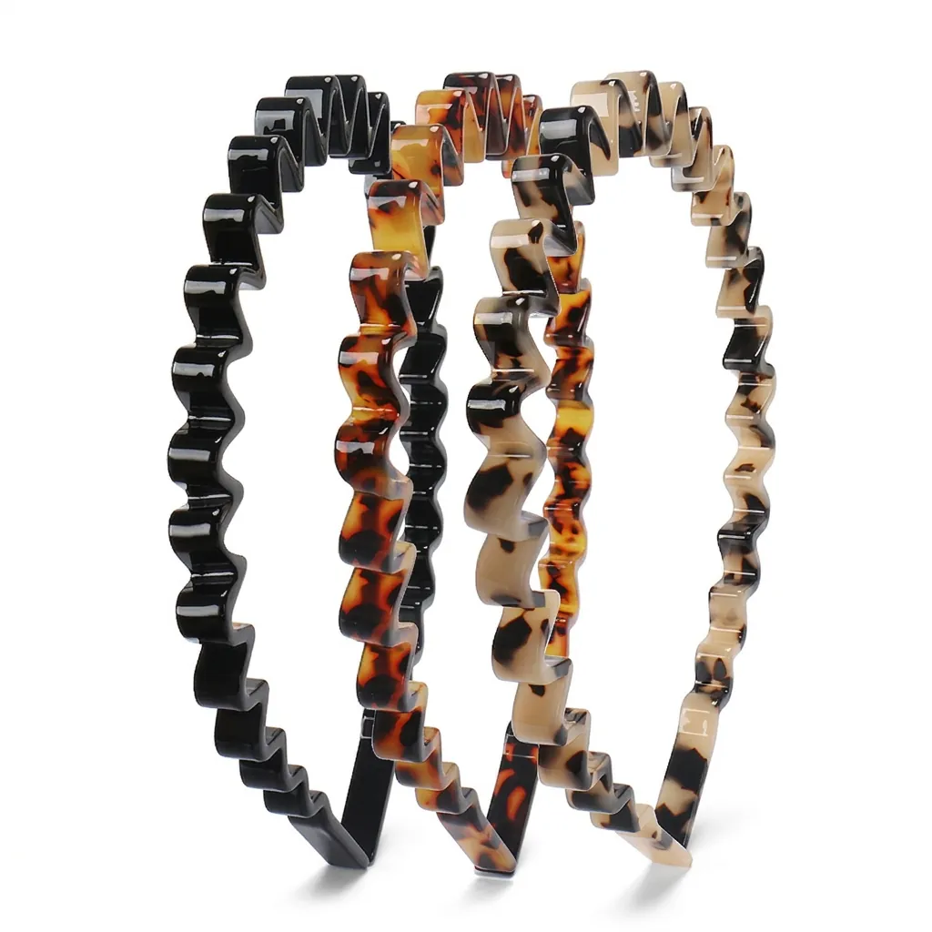 Acetate Zigzag Wave Headband French Retro Non Slip Thick Hair Hoop Elegant Fashion Hair Accessories For Women