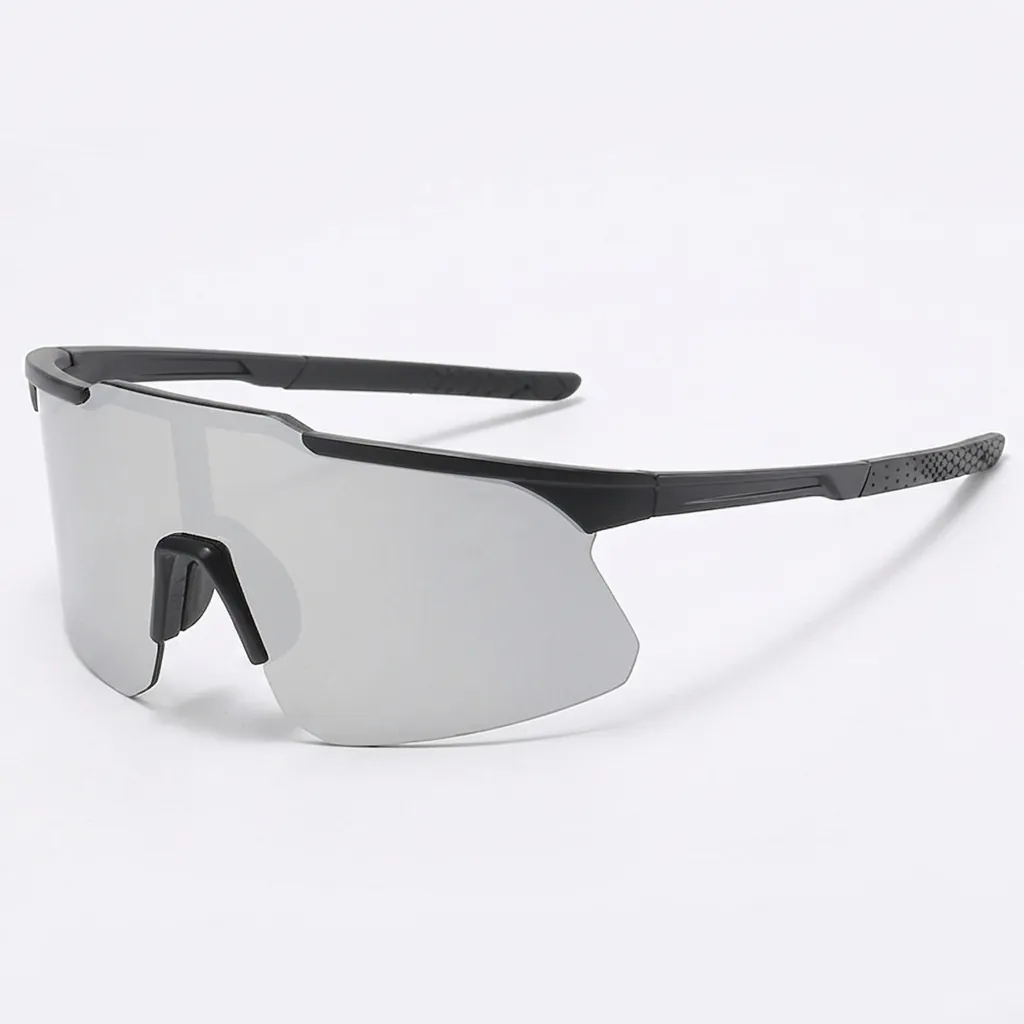 Sports Sunglasses Cycling Glasses One Piece PC Large Frame Mercury Lens Windproof Anti-Glare For Outdoor Running Driving