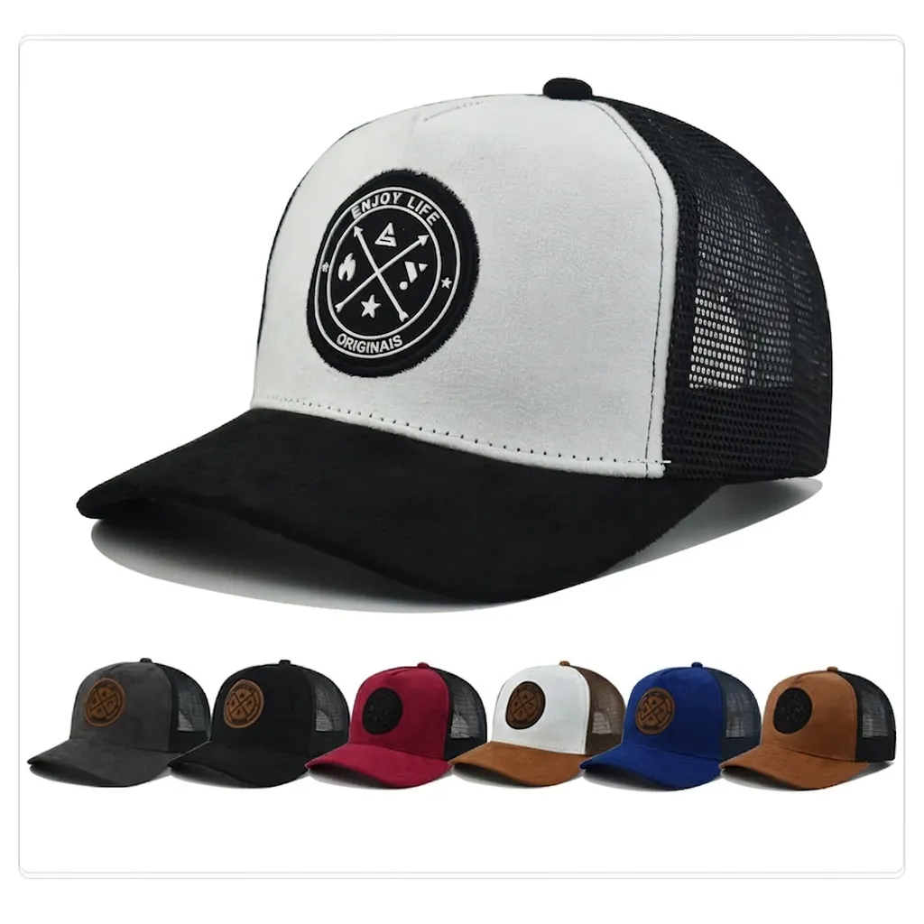 Trucker Hat Suede Mesh Breathable Sun Protection Baseball Cap Outdoor Snapback Sport Casual Hip Hop For Men Women