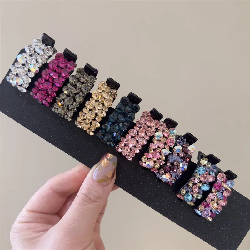 Mini Pinces À Cheveux En Strass Étincelants Pour Femmes Filles Style Coréen Pinces À Bec De Canard En Cristal Accessoires