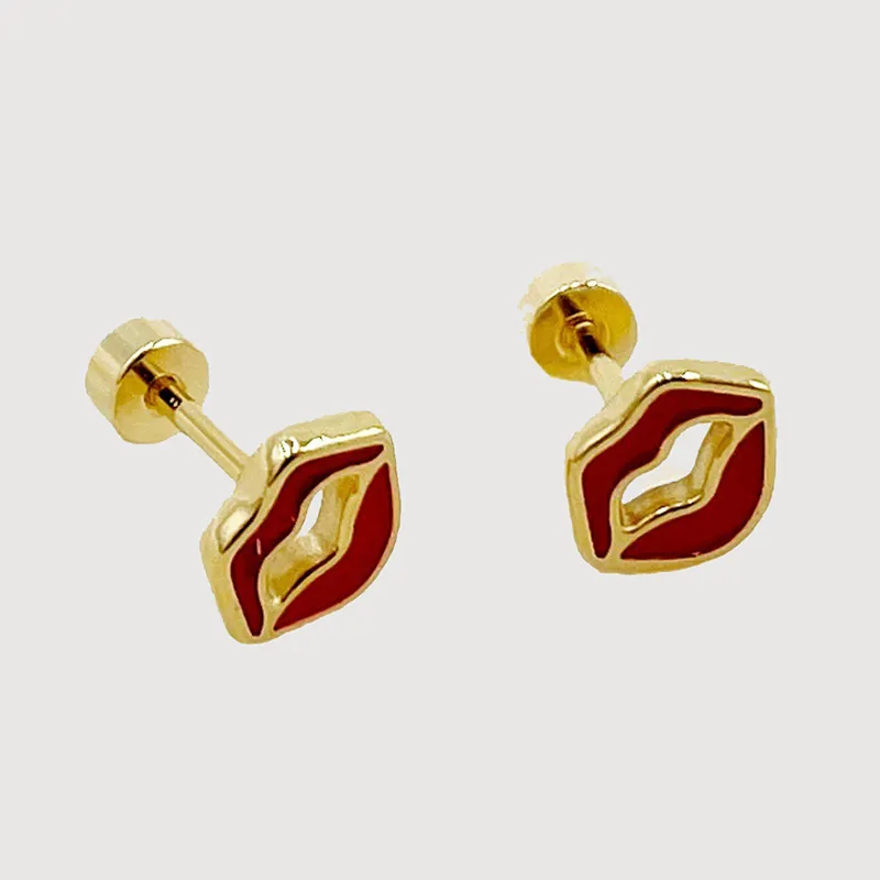 Stainless Steel Gold Plated Stud Earrings Minimalist Fashion Jewelry For Women Girls Flower Butterfly Heart Screw Back