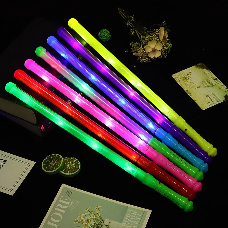 LED Glow Sticks Flashing Rainbow Handheld Plastic Novelty Lights For Concert Party Festivals