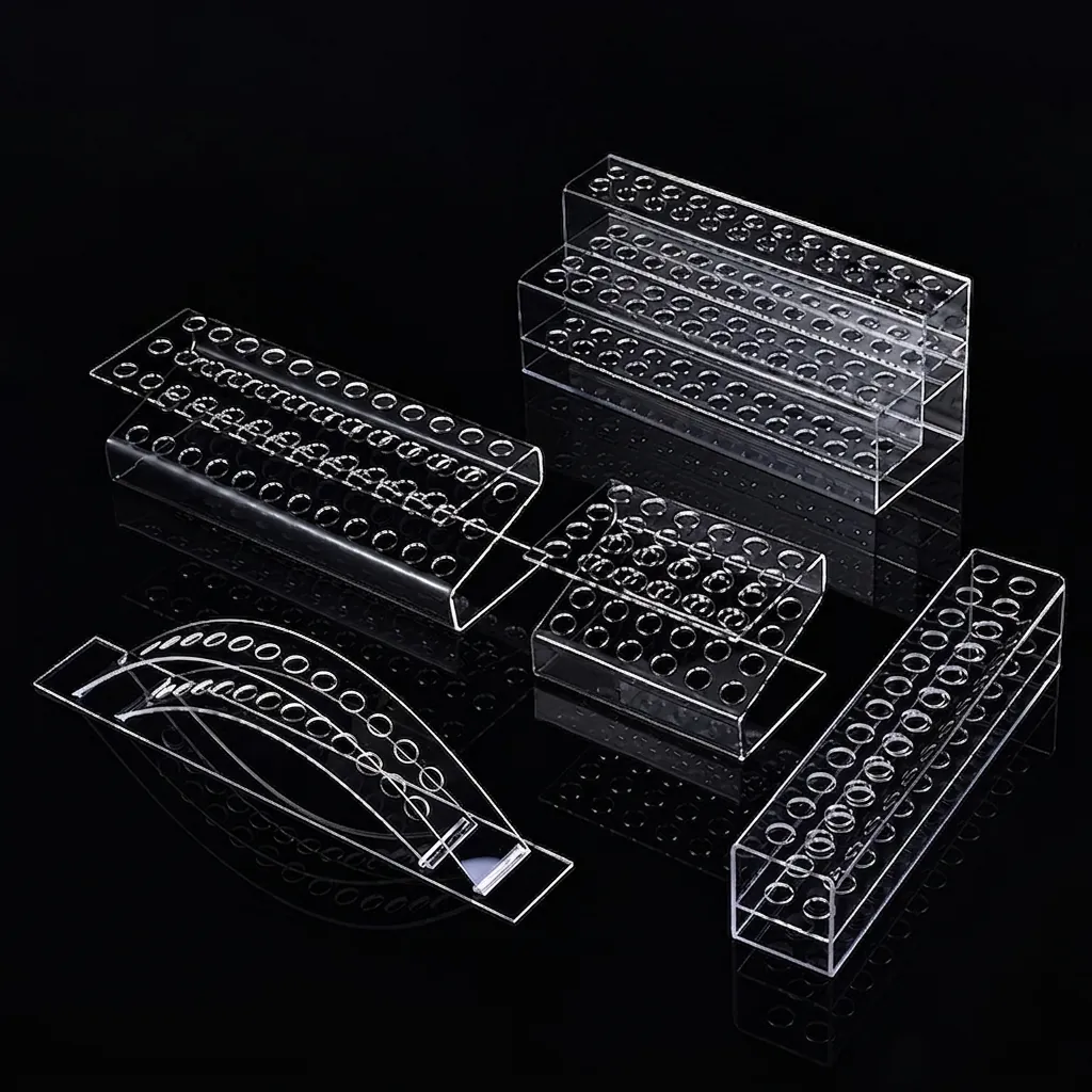 Acrylic Pen Display Rack Multi-hole Desktop Makeup Brush Holder Organizer Stand Transparent Lipstick Storage