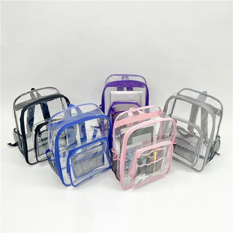 Transparent Backpack PVC Waterproof Large Capacity Clear School Bag Travel Rucksack For Men Women Unisex