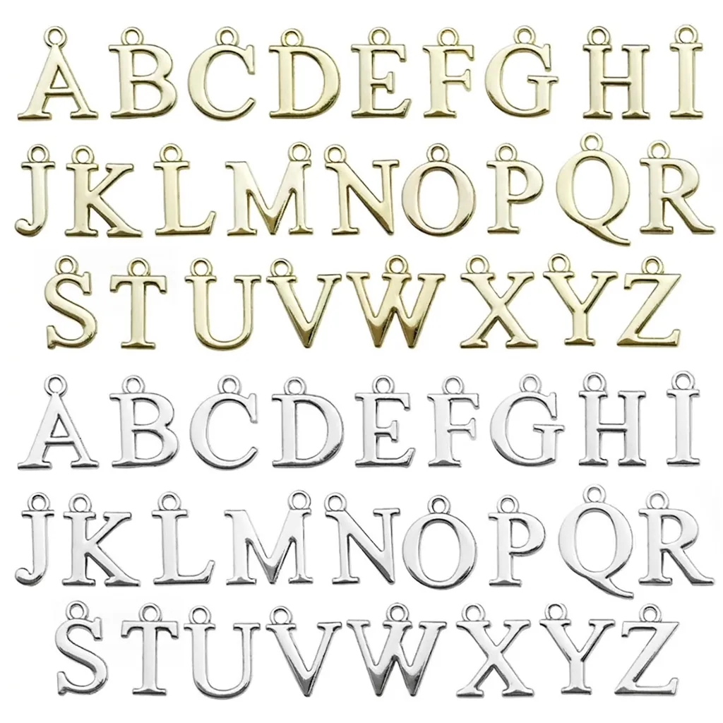 Alphabet Buchstaben Anhänger Legierung Metall DIY Schmuckherstellung Für Halskette Armband Ohrring Mode