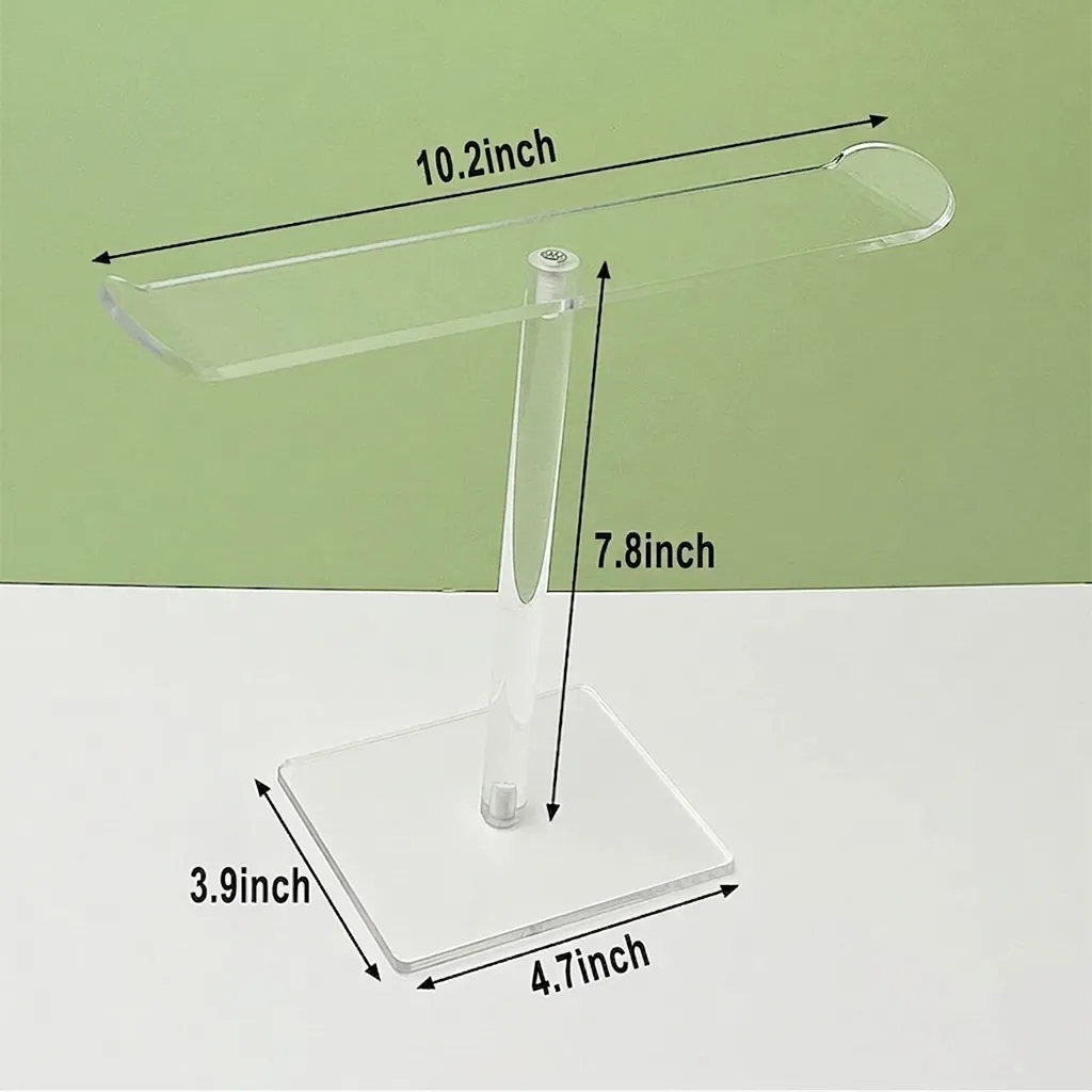 Acrylic Headband Holder Transparent T-Bar Hair Accessory Organizer Desktop Display Stand For Hairbands And Scrunchies