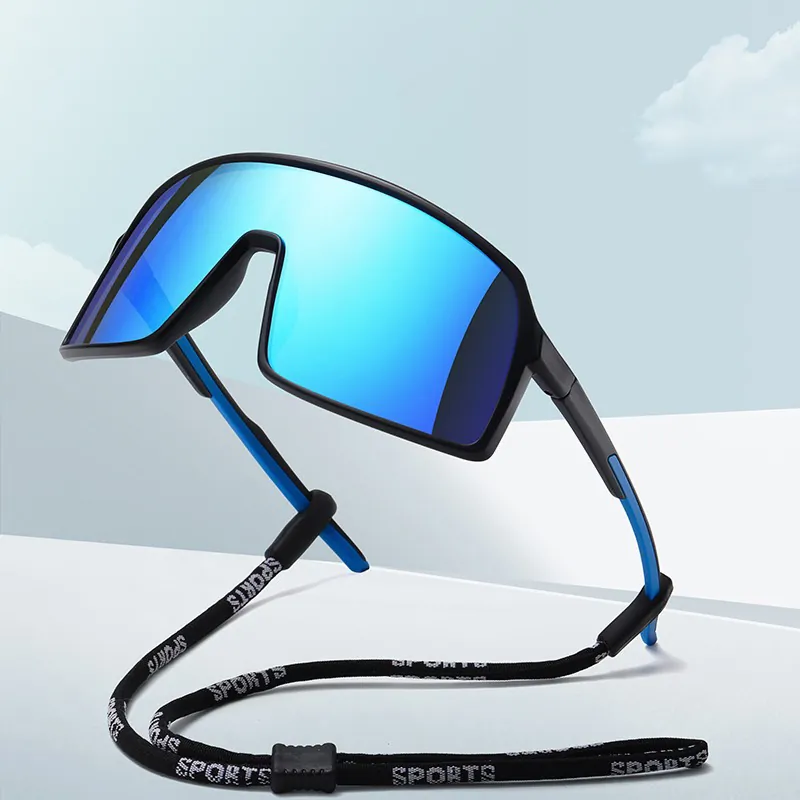 TR90 Large Frame Polarized Sports Sunglasses For Men Women UV400 Cycling Running Driving Glasses Windproof Shield TAC Lens