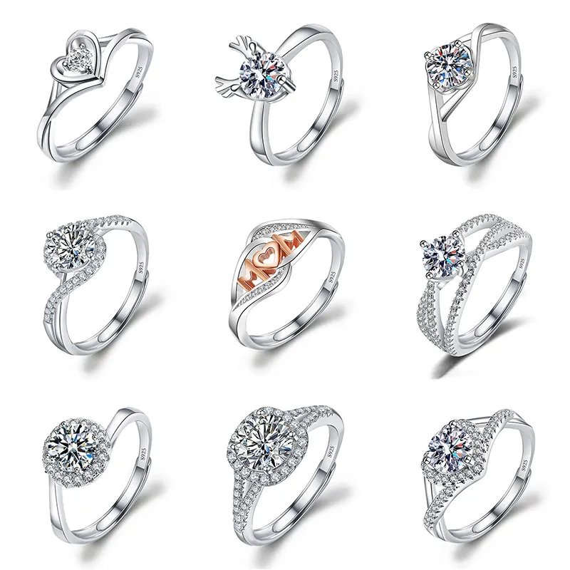 Adjustable Open Ring Plated Copper Cubic Zirconia Luxury Small Crowd Design Jewelry Women Gift