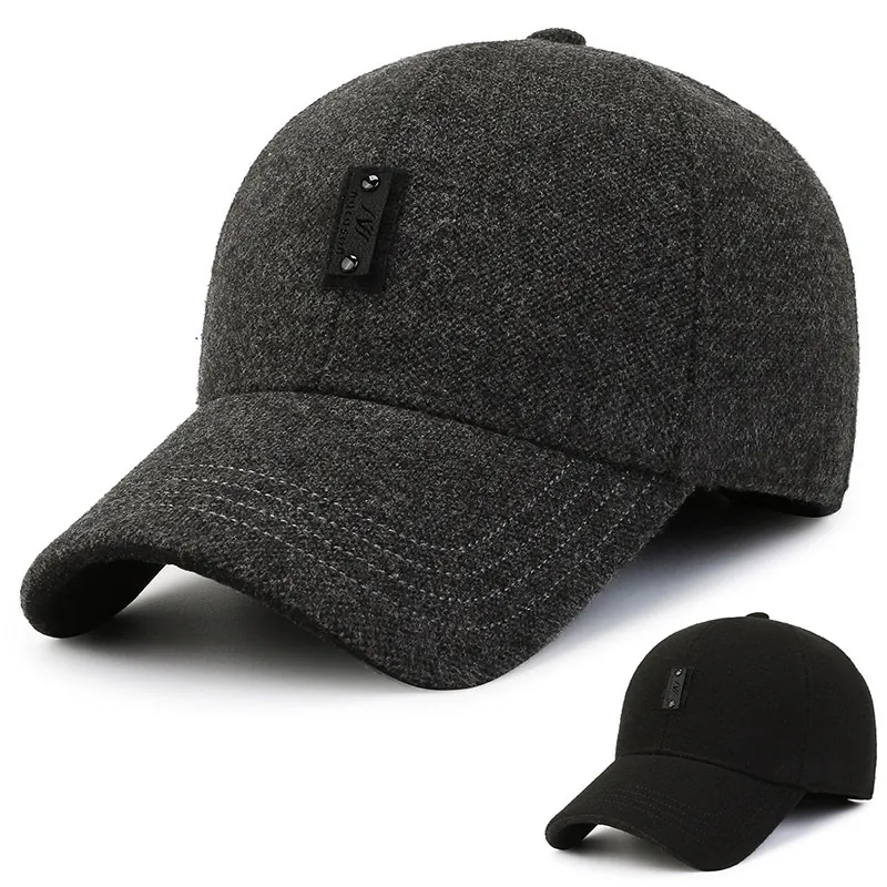 Cappello Da Baseball Invernale Da Uomo Lana Foderato In Pile Termico Protezione Orecchie Antivento Spesso